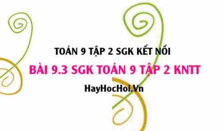 Bài 9.3 SGK Toán 9 tập 2 Kết nối tri thức